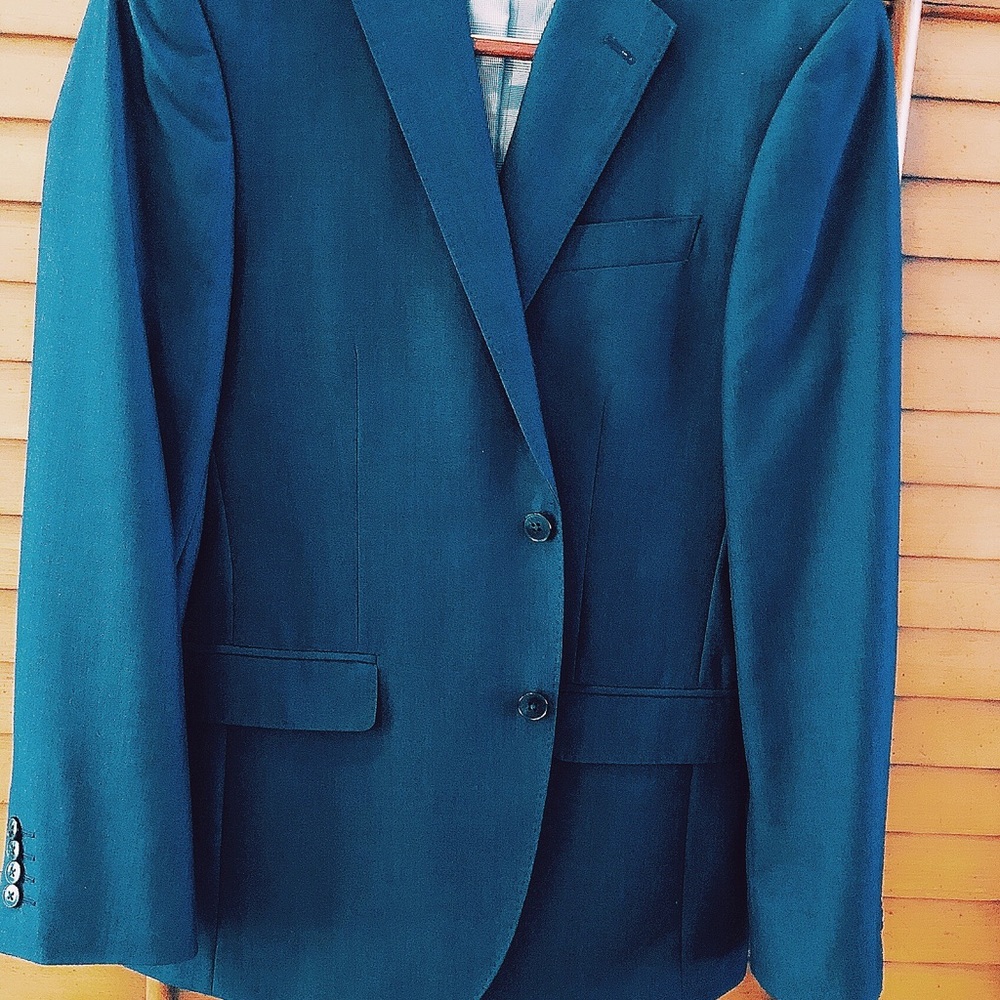 New J Ferrar Medium Blue Slim Fit Sport Coat